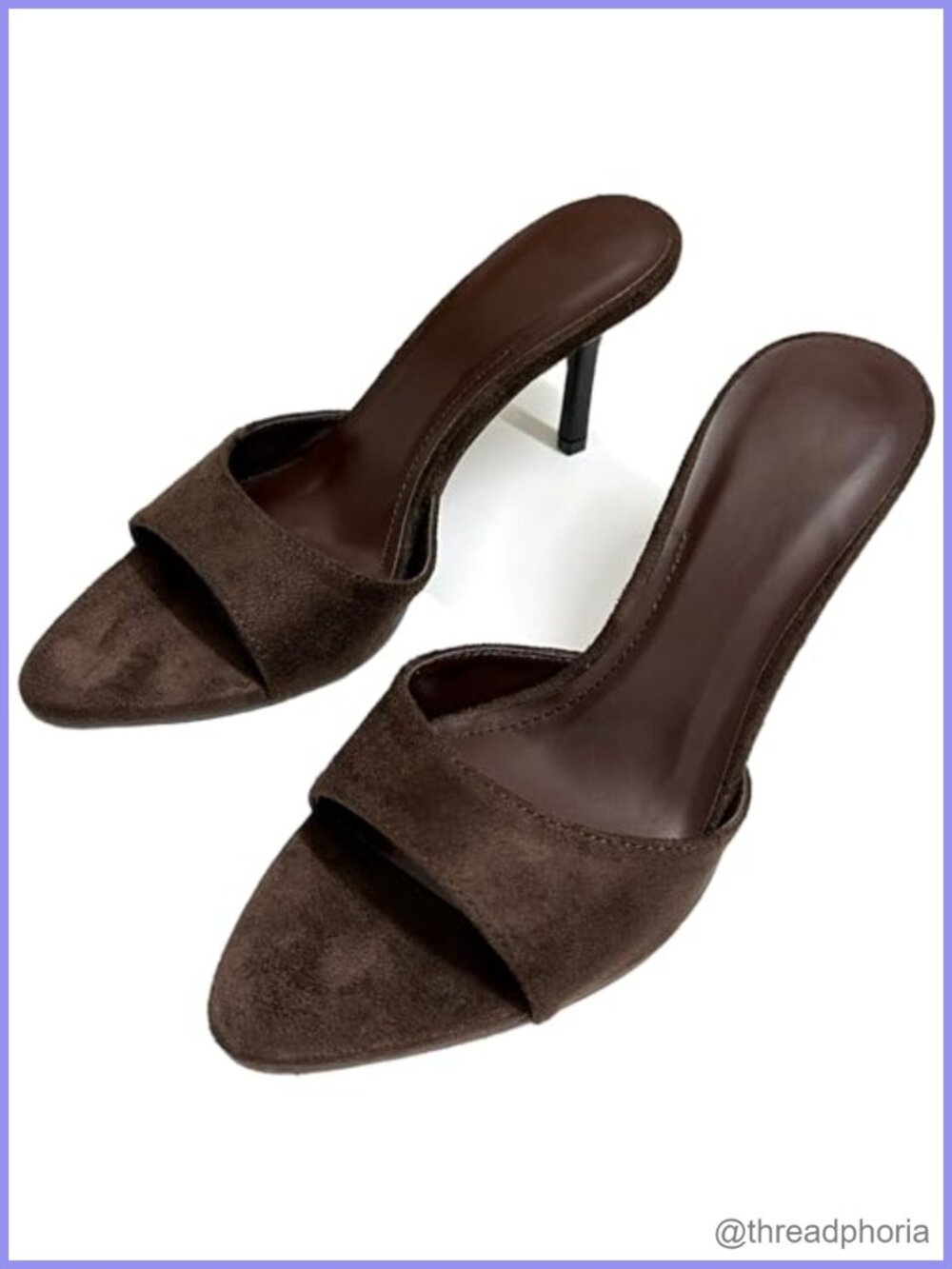 Suede Pointed Open Toe Stiletto High Heel Mules Sandals Backless Slip-On Kitten